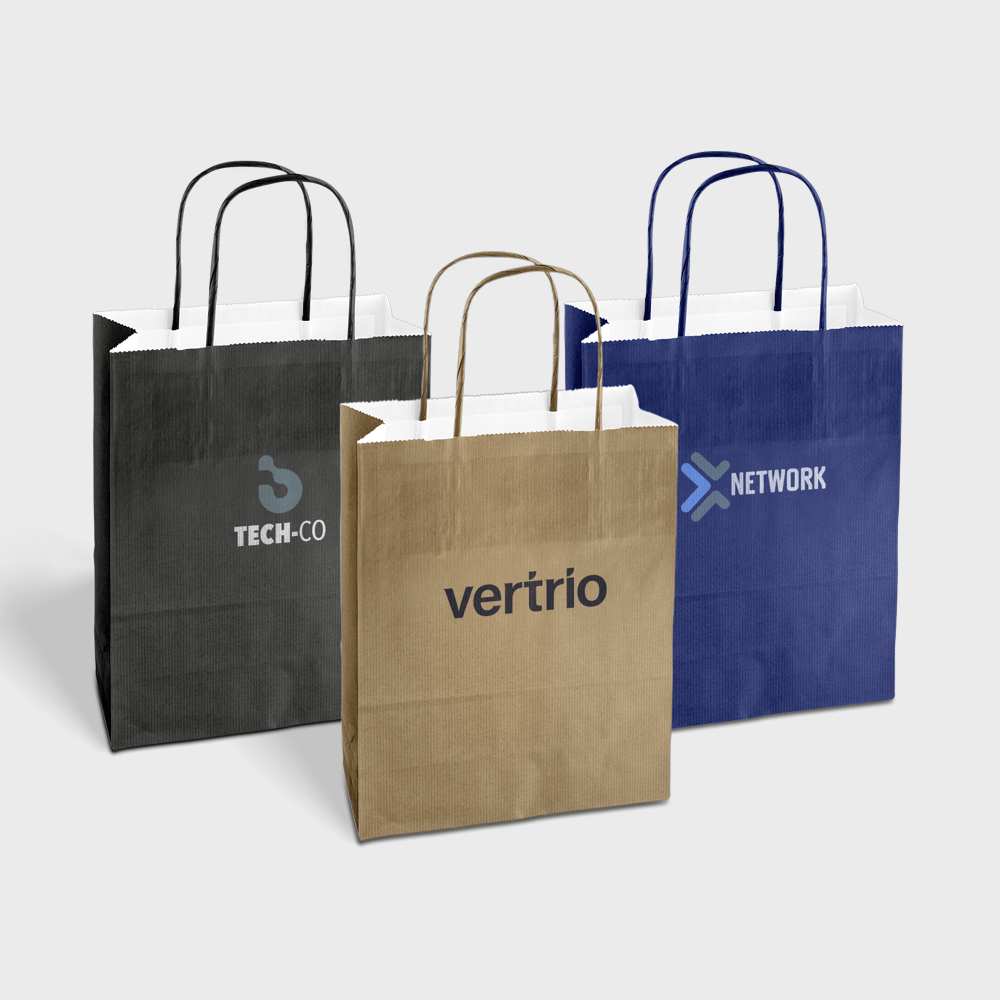 Kraft Paper Bags with White PDP