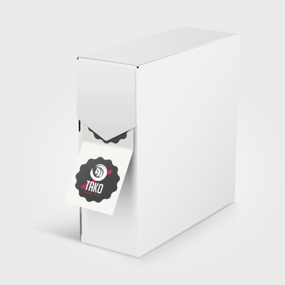 custom size labels on roll PDP
