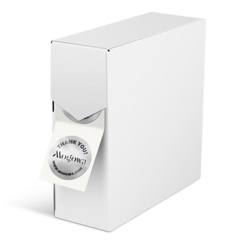 product image 500x500 labels on roll silver paper